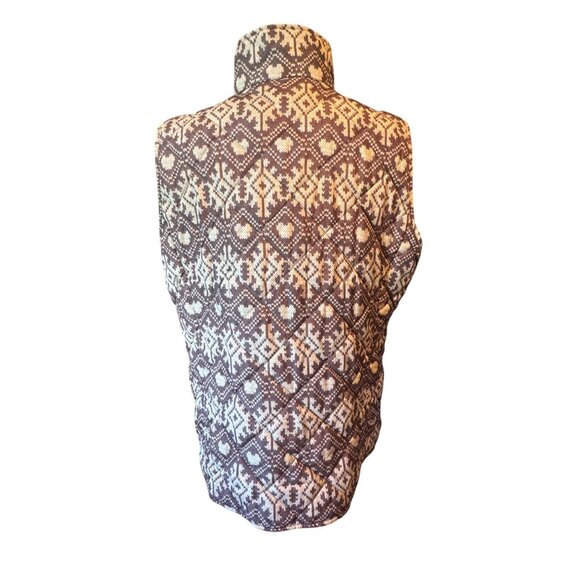 Coldwater Creek Quilted Vest Size 1X (18) – Fair Isle Snowflake Print, Hidden Mi - Picture 2 of 11